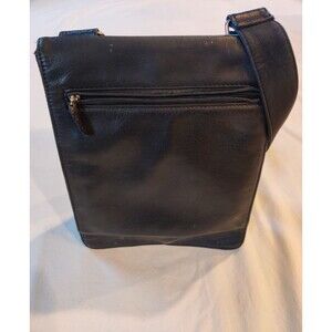 Women's FOSSIL Genuine Pebbled Leather, Black, Crossbody Shoulder Bag, Purse.